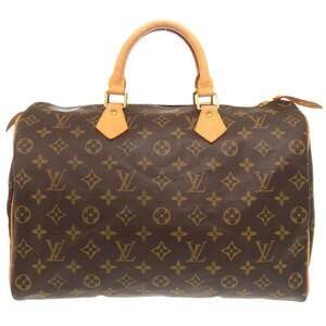 LOUIS VUITTON Authentic Brown Monogram Speedy 35 Bag